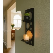 Risingmaber Metal Siyah Vidalı Duvar Rafı, Oval Raf, Iki Katlı Mutfak Banyo Rafı, Kitap Rafı MT125S