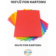 Minopi Karışık Renk Fon Kartonu 50X70 cm 100'LÜ Paket  Renkli Fon Kartonu