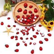 Minopi Yapışkanlı Uğur Böceği Kırmızı 50'li Paket - 8 mm