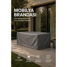 Akn Bahçe Mobilya Brandası 320*200*75 cm Masa Sandalye Koruma Örtüsü Gri Kılıf Su Geçirmez