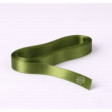 Minopi Zeytin Yeşili Saten Kurdele 2 cm Kalınlık 10 Metre Uzunluk , Bohça Çeyiz Özel Gün Süsleme Kurdelesi