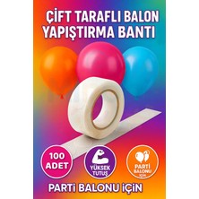 Minopi Çift Taraflı Balon Yapıştırma Bandı – 100 Adet Güçlü Tutucu Tavan Balon Yapıştırıcı