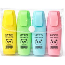 Minopi Ufen Mini Fosforlu 4'lü Pastel Set Işaretleme Kalemi Küt Uçlu