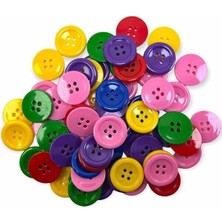 Minopi Renkli Plastik Düğme 25 mm | 100'LÜ Paket