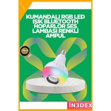 İn3dex 12W E27 Bluetooth Hoparlörlü LED Ampul Rgb Renk Değiştiren