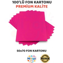 Minopi Fuşya Fon Kartonu 50X70 cm 100'LÜ Paket 150 gr Renkli Fon Kartonu