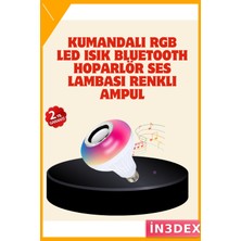 İn3dex Rgb LED Ampul Bluetooth Hoparlör 12W E27 Akıllı Renkli Işık