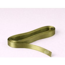 Minopi Zeytin Yeşili Saten Kurdele 1 cm Kalınlık 10 Metre Uzunluk , Bohça Çeyiz Özel Gün Süsleme Kurdelesi