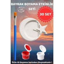 Minopi Ay Yıldız Bayrak Boyama Seti 30’lu – 23 Nisan Okul Etkinliği Boyama Kiti Fırça ve Boya Dahil