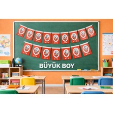Minopi 40'lı Ipli Bayrak Büyük Boy 11X19 cm 1 Paket Ata Bayrağı Kağıt Ipli Sıralı Atatürk Bayrak Sınıf Süs