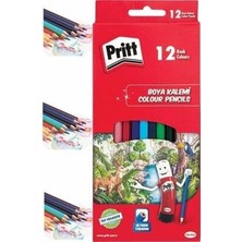 Minopi Pritt 12 Renk Kuru Boya Kalemi Tam Boy