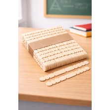 Minopi Ince Dondurma Çubuğu Tırtıklı Geçmeli 50'li Paket - Natural Paket