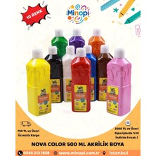 Minopi Nova Color Akrilik Boya 500 ml - 10'lu Set