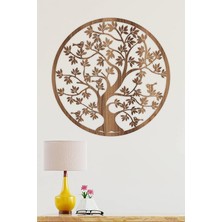 Pearl Shop - Yaşam Ağacı Duvar Dekoru-Süsü, Lazer Kesim, Ahşap Dekoratif Tablo, KAHVERENGI-021 Kahverengi 48 x 48, Oturma Odası, Duvar Sanatçı