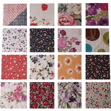 Pearl Shop 100 Parça Kırkyama Patchwork Pamuklu Kumaş Desen Renk Dikiş Hobi Elişi