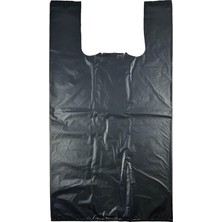 Pearl Shop Siyah Poşet Büyük Boy Hışır Atlet Poşet Market Manav Poşeti Çöp Poşeti 3 kg