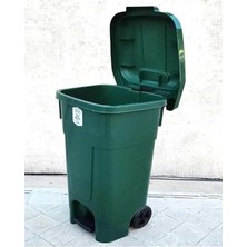 Pearl Shop Litre Kapasiteli Büyük Boy Pedallı Çöp Kovası Kapaklı ve Tekerlekli Çöp Konteyneri 60 Litre Çöp Konteyneri