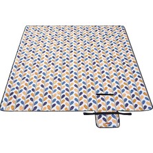 Pearl Shop Piknik Örtüsü GCM87CU, 200 x 200 cm Büyük Plaj Örtüsü, Kamp Örtüsü, Su Geçirmez Alt Yüzey, Makinede Yıkanabilir, Katlanabilir, Bahçe, Park, Plaj, Kamp Için, Renkli Yapraklar