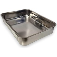 Pearl Shop Fırın Tepsisi Yoğurt Mayalama Paslanmaz Çelik Çok Amaçlı Dikdörtgen Metal Tava Saklama Kabı (36,5X26,5X6,5 Cm, 304 (18/10) Kalite, Makinede Yıkanabilir, Gıdaya Uygun, Kolay Temizlenebilir)