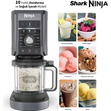 Ninja Profesyonel Dondurma ve Frozen Makinesi - 11 Fonksiyonlu Slushi Frappe Yoğurt Soft Serve Aile Boyu Geniş Hazneli 1200W Çok Yönlü Cihaz