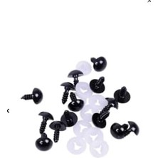 Pearl Shop mm Vidalı Güvenlik Göz – 5 Çift (10 Adet) Siyah Plastik Oyuncak Göz Seti – Amigurumi, El Yapımı Oyuncak ve Peluş Için