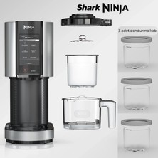 Ninja Profesyonel Dondurma Yapma Cihazı - 7 Fonksiyonlu Gelato Sorbe Milkshake Mix-In 1.4l Hazne Kremamsı Kıvam Pastane Kalitesi Ev Tipi
