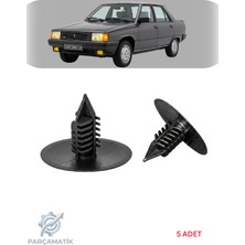 Parçamatik Renault R19 Clio Megane Kangoo Symbol Logan Duster Master Thalia Davlumbaz Klipsi 5 Adet Çamurluk Içi Plastik Klips Oem Uyumlu