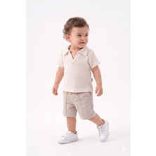 Mini Baray Waffle Örgü Polo Yaka Şortlu Takım