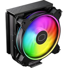 Pearl Shop Master Hyper 212 Halo Cpu Lavabo - Siyah Alüminyum Kaplama, Kanatlı 4 Isı Sürekli Doğrudan Temas Borusu, MF120 Halo2 Argb Fan, Argb Algılama, LGA1700 ve Am5 Desteği - Siyah