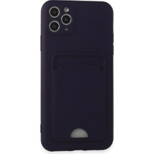 Raftan Topla Iphone 11 Pro Max Kılıf Kelvin Kartvizitli Silikon - Derin Mor