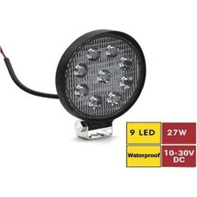 Carub LED Çalışma Lambası 10-30V 27W 9 LED Yuvarlak (1 Ad )