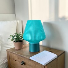 Mavi Dekoratif Masa Lambası – Minimal Tasarım, E14 Duy, 2m Kablolu, Şık Gece Lambası