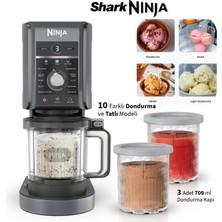 Ninja Deluxe Dondurma Makinesi - 11 Programlı Slushi Frappe Frozen Yoğurt Gelato Sorbe Milkshake Mix-In 1200W Profesyonel Çok Fonksiyonlu Cihaz