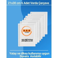 Verda Çerçeve 6 Adet A4 21X30 cm Beyaz Fotoğraf Çerçevesi Diploma Sertifika Çerçevesi