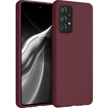 Pearl Shop Samsung Galaxy A72 ile Uyumlu Kılıf Mat Esnek Lux Silikon Kapak Ince Kaliteli Renkli Yumuşak - Mürdüm