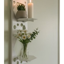 Risingmaber Metal Beyaz Vidalı Duvar Rafı, Petek Raf, Iki Katlı Mutfak Banyo Rafı, Kitap Rafı MT126B