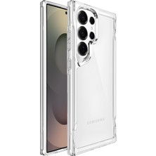 Pearl Shop Samsung Galaxy S25 Ultra Için Crystal Armor Serisi Şok Emici Yumuşak Silikon Kenar Arkası Sert Polikarbonat Darbeye Dayanıklı Şeffaf Kılıf