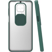Pearl Shop ile Uyumlu Redmi Note 9s Kılıf Silikon Mat Renkli Kamera Lens Korumalı Kapak Koyu Yeşil