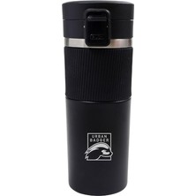 Pearl Shop Badger Paslanmaz Çelik Siyah Termos 480ML, Dayanıklı Kamp Ekipmanları, Kamp Aksesuarları, Açık Hava Sporları, Doğa Sporları, Yürüyüş, Kamp Mutfağı, Kamp Malzemeleri