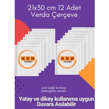 Verda Çerçeve 12 Adet A4 21X30 cm Beyaz Fotoğraf Çerçevesi Diploma Sertifika Çerçevesi