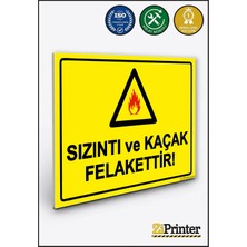 ZiPrinter Sızıntı ve Kaçak Felakettir! Isg Uyarı Levhası Dekota 15X21 cm