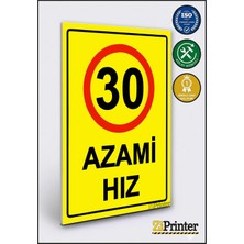ZiPrinter 30 Azami Hız Isg Uyarı Levhası Dekota 15X21 cm
