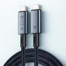 Pearl Shop 1mt USB 4.0 240W Type-C Şarj Kablosu 40GBPS Veri Aktarım Type-C 8k 60HZ Görüntü Aktarım Kablosu