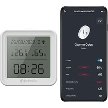 Pearl Shop Akıllı Wi-Fi LCD Ekranlı Sıcaklık ve Nem Sensörü, Gerçek Zamanlı Sıcaklık ve Nem Verileri, Uygulama Üzerinden Anında Bildirim
