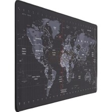 Pearl Shop Dünya Haritası Ekstra Büyük Genişletilmiş Kaymaz Kauçuk Oyun Mouse Pad & Klavye Masa Mat Bilgisayar Aptop Için (900 mm x 400 mm x 2 Mm) L ZMP253 Siyah (Dünya Haritası, 90 x 40 Cm)