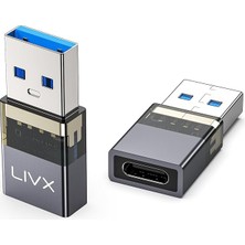Pearl Shop USB 3.2 To Type C Çevirici Dönüştürücü Otg 10GBPS 60W Ultra Hızlı Şarj ve Veri Aktarımı Otgdf