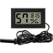 Pearl Shop LCD Nem Sıcaklık Isı Ölçer Problu Dijital Termometre Higrometre Akvaryum Kuluçka Iç Dış Mekan
