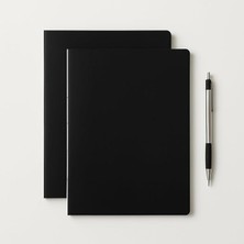 Pearl Shop Tanıtım Özel Tasarım Siyah Kraft Kapaklı A4 Defter - 180 Derece Açılabilir, Sırtı DIKIŞLI,%100 El Işçiliği, Ofis, Okul, Günlük Kullanım Için Ideal Defter (Noktalı)