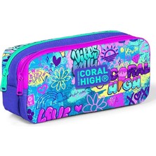 Pearl Shop High Iki Bölmeli Kız Çocuk Lavanta Grafiti Kalem Çantası Kalemlik