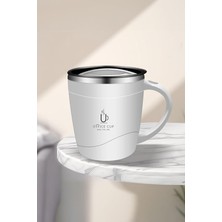 Pearl Shop L Çelik Beyaz Sıcak Soğuk 500 ml Kahve El Termos Kupa Mug CIN558BY